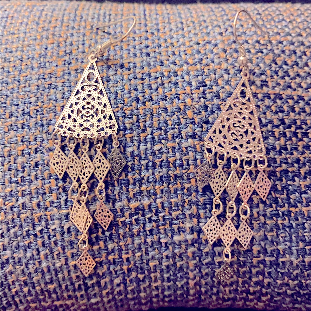 One of a kind boho dangle earrings